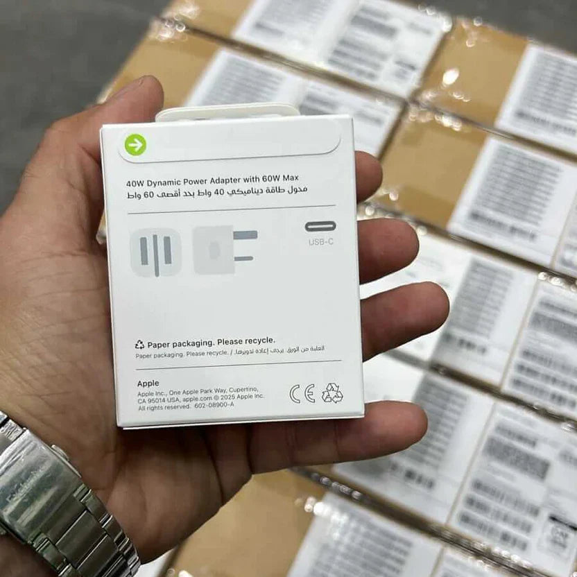 40W Dynamic Fast Charging Adapter 3-Pin (UK Variant) – 60W Max with Free Braided Cable