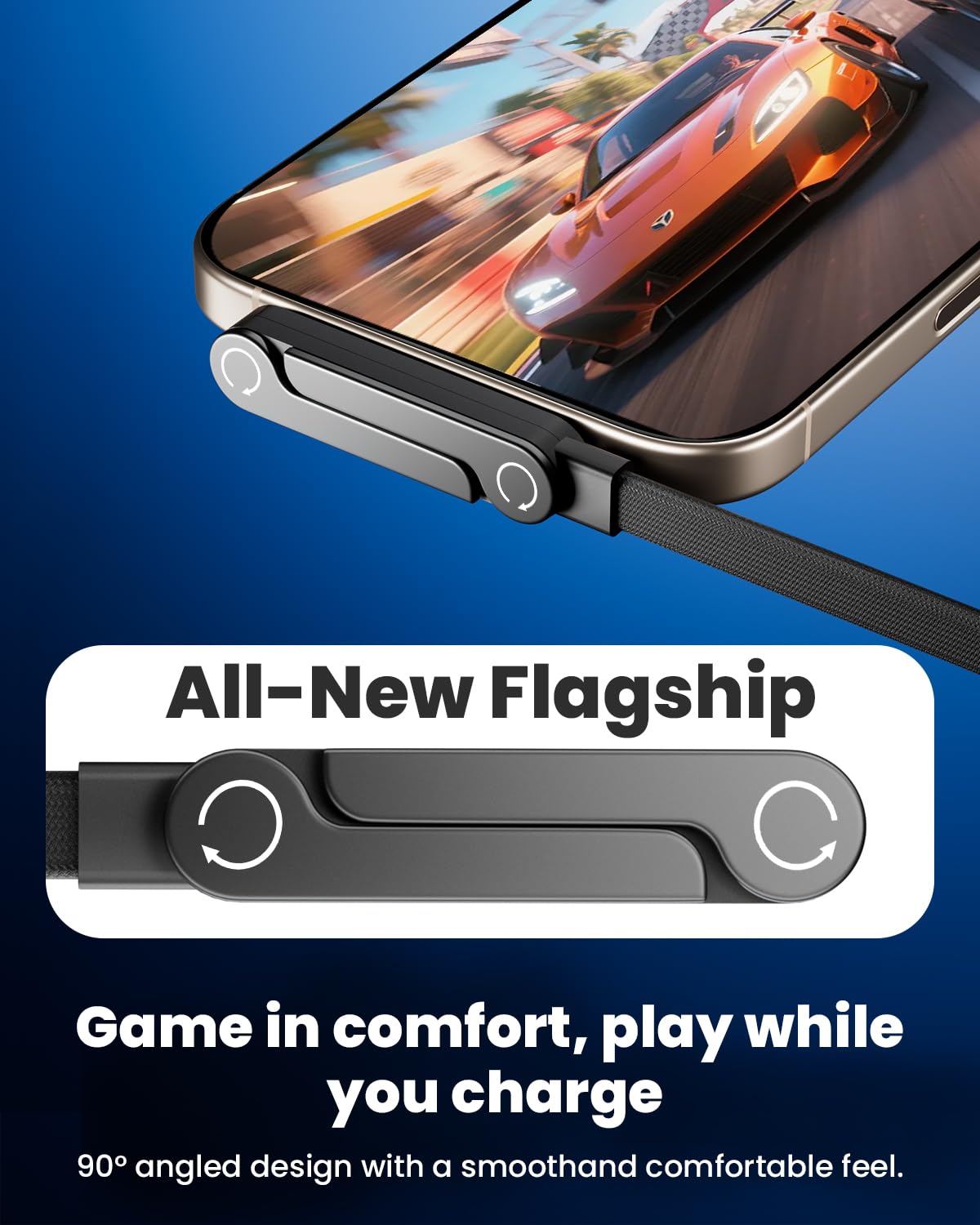 240W USB C to USB C Cable with Built-in Phone Stand, 4.9FT Sideways Phone Charger, T-Shaped 90 Degree Right Angle USB C Cable, 2 in 1 Invisible Holder Charger Cable with stand for iPhone MacBook iPad