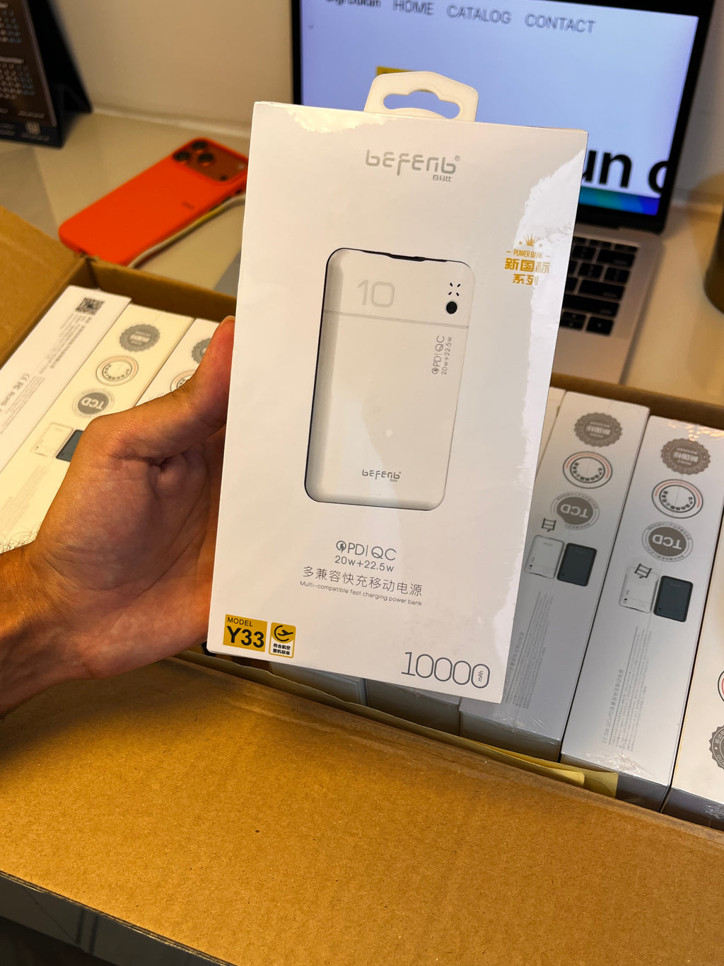 Befenb Y33 10000mAh Power Bank – 20W PD + 22.5W QC Dual Fast Charge, Compact Design, Airline Approved, for iPhone & Android