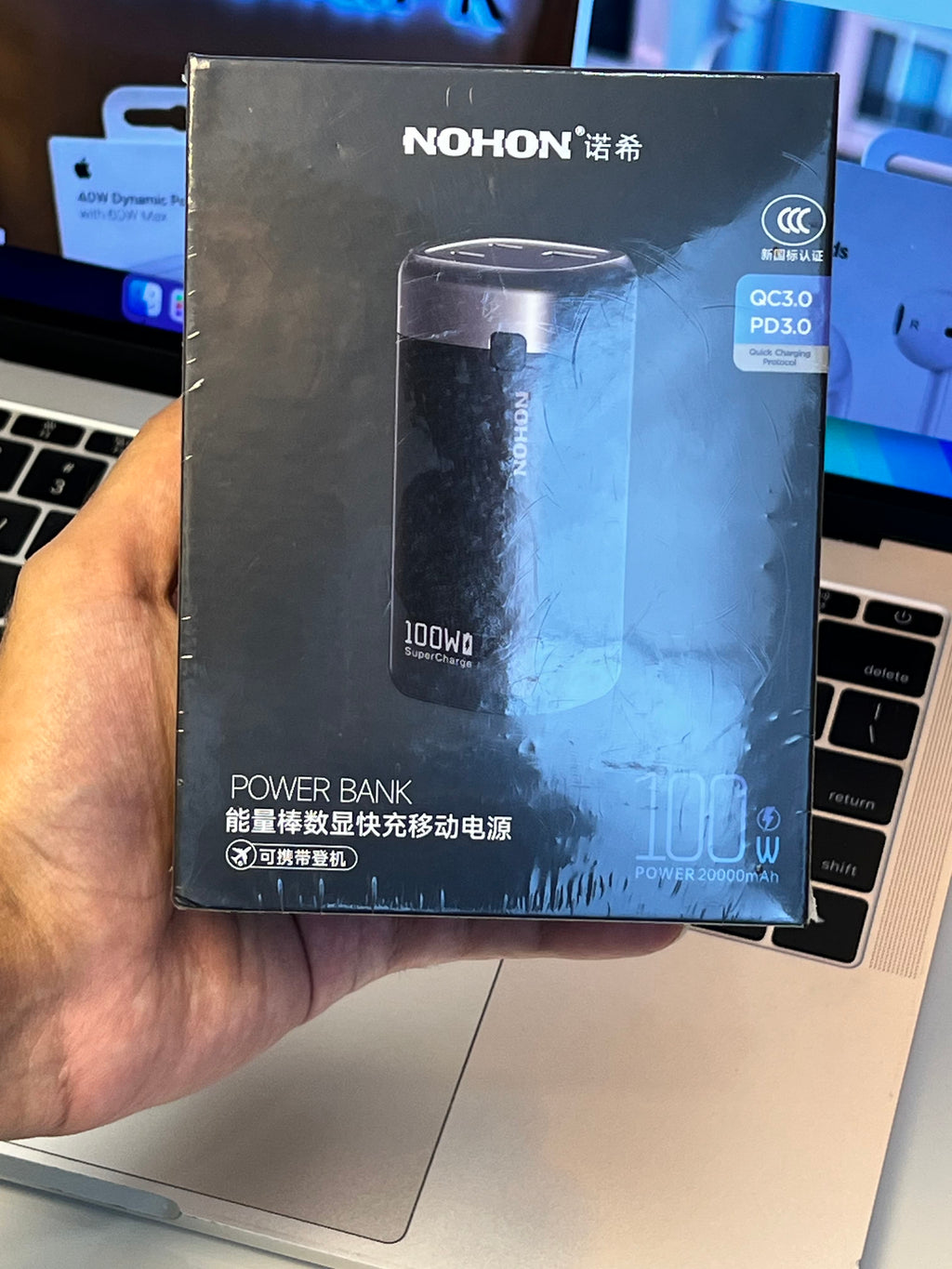 Nohon 20000mAh 100W Super Charge Power Bank – QC3.0 + PD3.0 Fast Charging Macbook IPhone