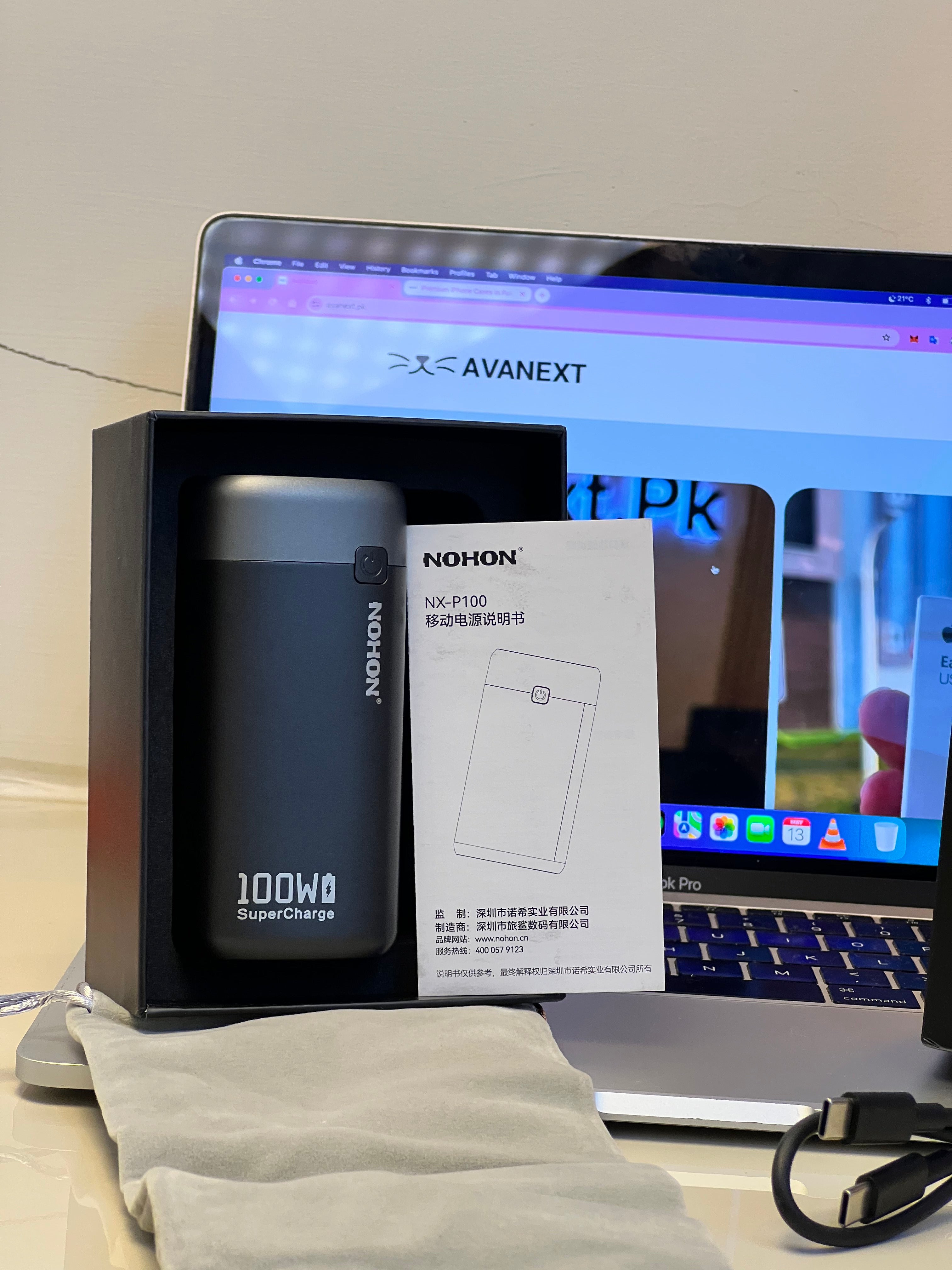 Nohon 20000mAh 100W Super Charge Power Bank – QC3.0 + PD3.0 Fast Charging Macbook IPhone