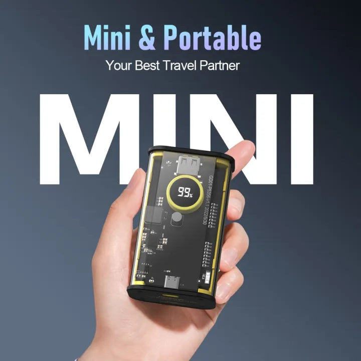 Orashare OT10CL Powerbank Built-in Cable 10000mAh Digital Display Transparent Mini