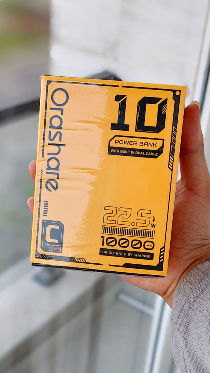 Orashare OT10CL Powerbank Built-in Cable 10000mAh Digital Display Transparent Mini